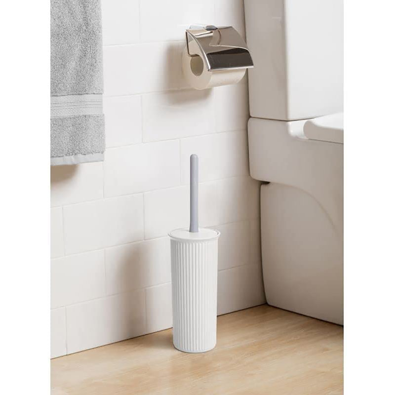 Brosse de toilette nervurée 15 po, Blanc cassé