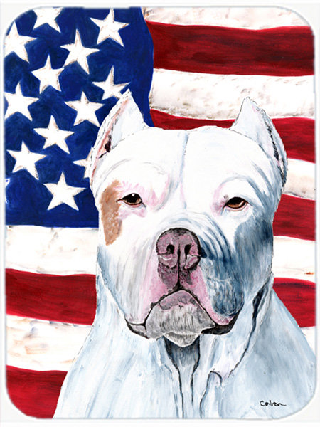 Drapeau américain avec planche à découper en verre pit bull USA