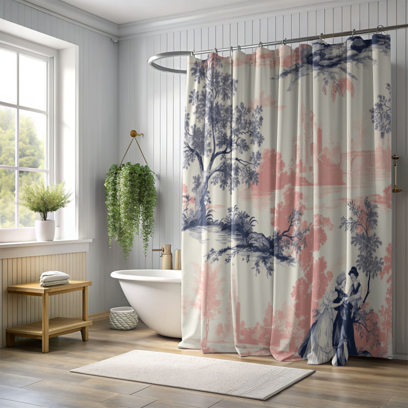 Rideau de douche 1 pièce Color Splash Toile, H 74 po x l 71 po
