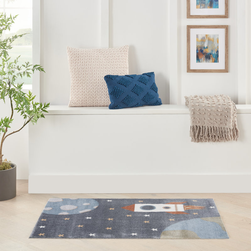 Hanfurd Machine Woven Polypropylene Plastic Rug, Rectangle 4' x 6'