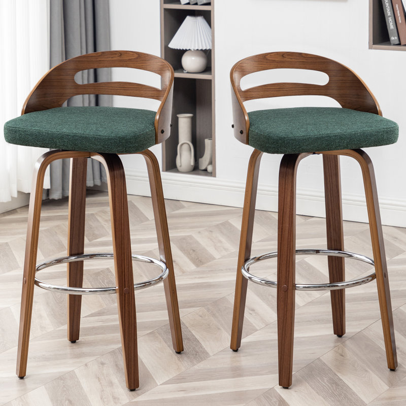 Mahtab Swivel Bar Stool, Green, Bar Stool (76cm Seat Height)
