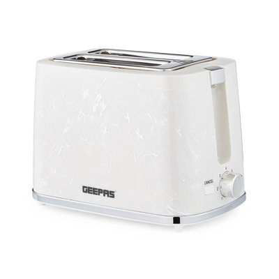 GEEPAS 2 Slice Toaster | 7 Browning Levels Cancel Defrost Reheat | For Thin Small Bread Slice, Removable Crumb Tray Cool Touch Housing High Lift | Space-Saving Design | 2 Yr Warranty 900W Skye