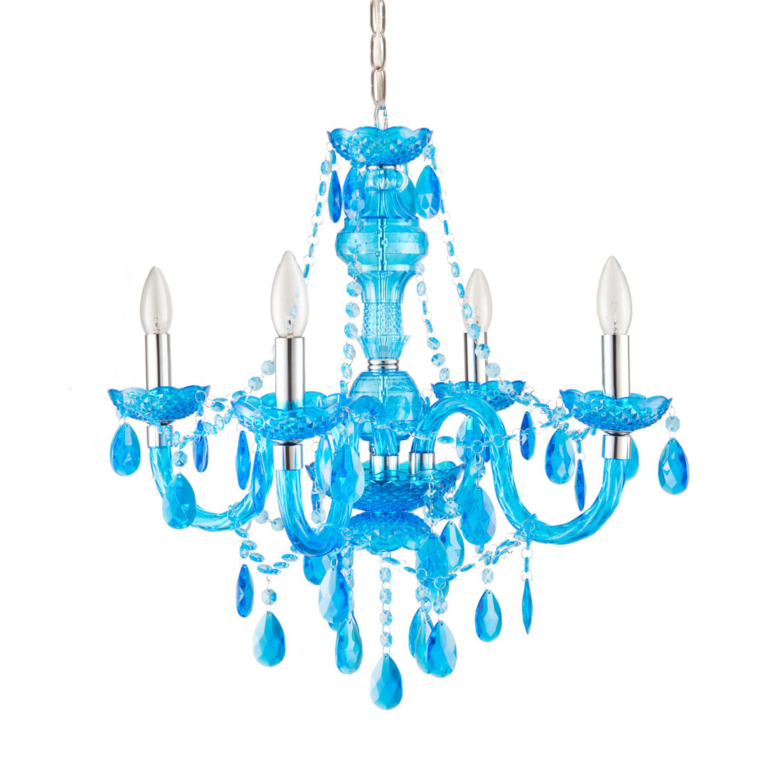 angelo:HOME Fulton Chandelier in 4 or 8 Light in Multiple Color-ways ANGELOHOME Crystal Color: Blue Number of Bulbs: 4