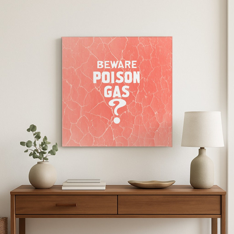 Attention aux gaz toxiques — Décoration murale carrée en métal, H 8 po x l 8 po