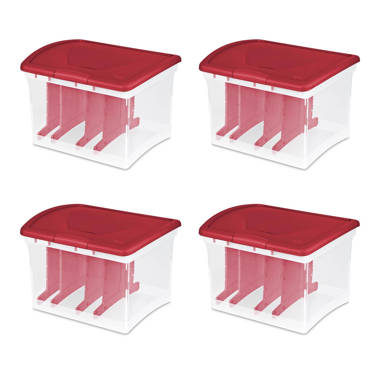 Sterilite Adjustable Red Ornament Case, 1 box 