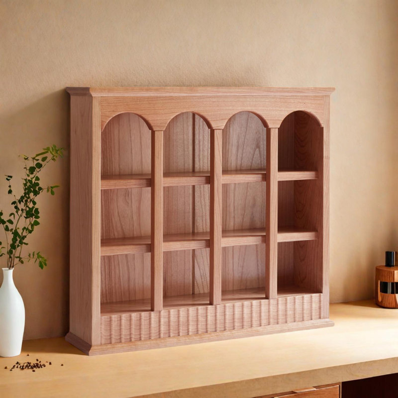 Porte-gobelet en bois massif d'inspiration rétro avec amplement de tablettes