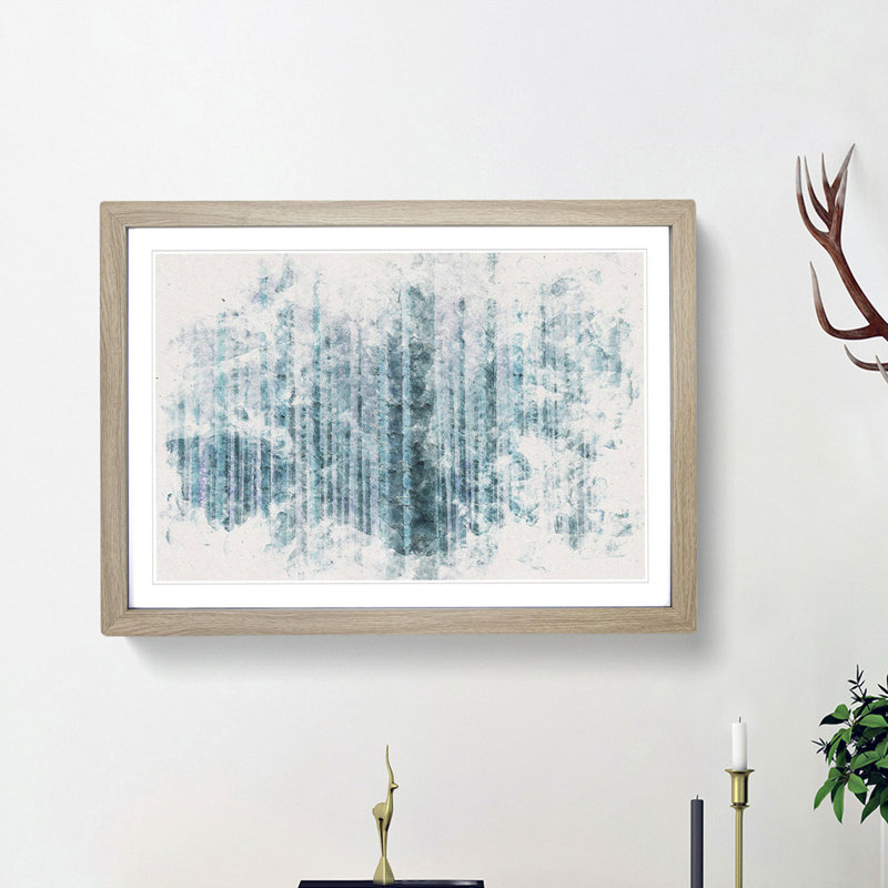 Forest in the Blue - Picture Frame Painting Print, Oak Framed, 40cm H x 60cm W x 2cm D
