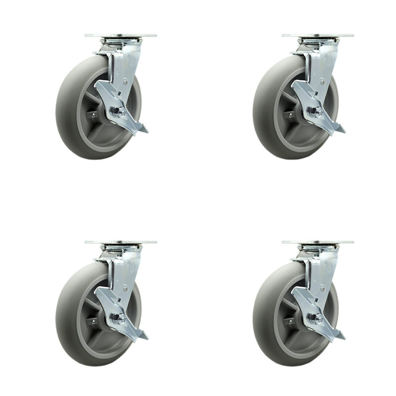 4 Piece Lavex Lodging Cart Caster Set