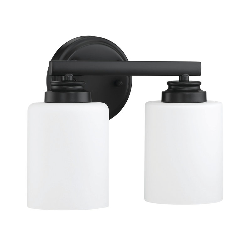 Berntraud 2 - Light Dimmable Vanity Light, White Frosted, Flat Black