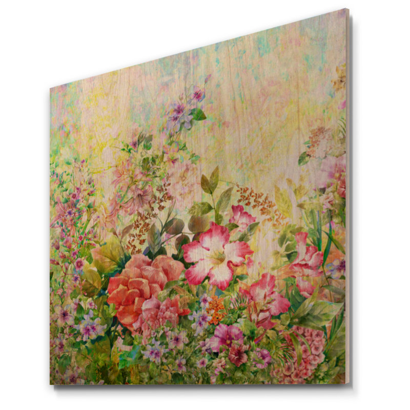 Fleurs de printemps élégantes de ferme VI - Peinture, H 36 po x l 36 po x P 1 po, Bois de pin