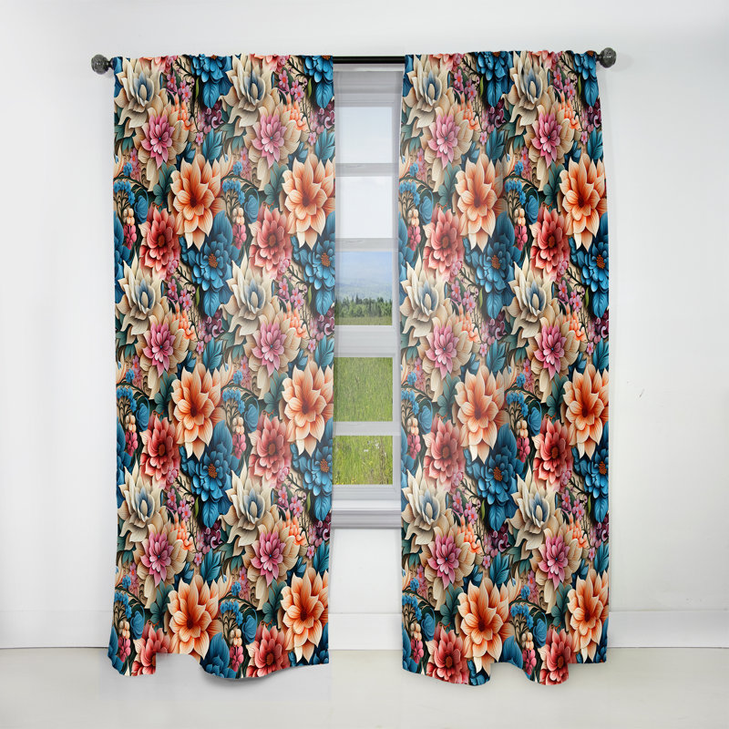 Soft Soft Paisley Garden Playfulness II - Rideau damassé - Rideau obscurcissant - 1 panneaux, L 52 po x L 84 po