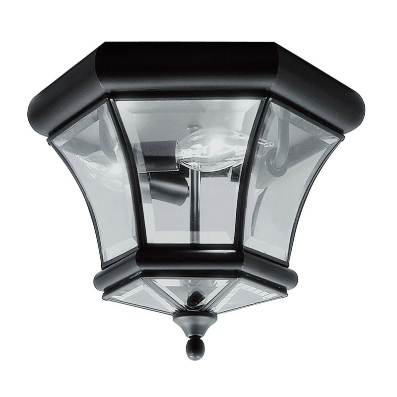 Alexavier Outdoor Flush Mount, White, 7.75" H x 12.5" W x 12.5" D