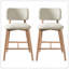 Tabouret de bar moderne de 25,7 po de hauteur et siège en tissu d'hévéa, revêtement beige, tabouret de comptoir moderne (ensemble de 2)-1176926301