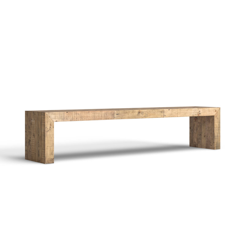 Adene Solid Wood Bench, 18" H x 85" W x 15" D, Brown