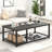 47" Adjustable Shelf Modern Coffee Table, Dark Gray-1523920143