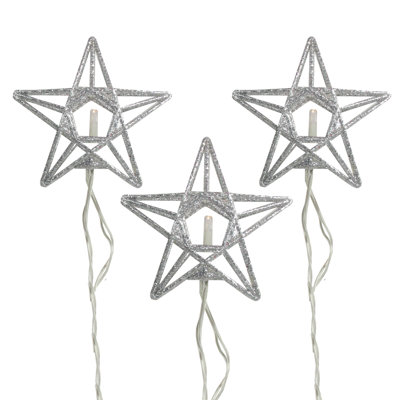 Ensemble de 10 lumières de Noël en forme d'étoile scintillante scintillante 10 fils