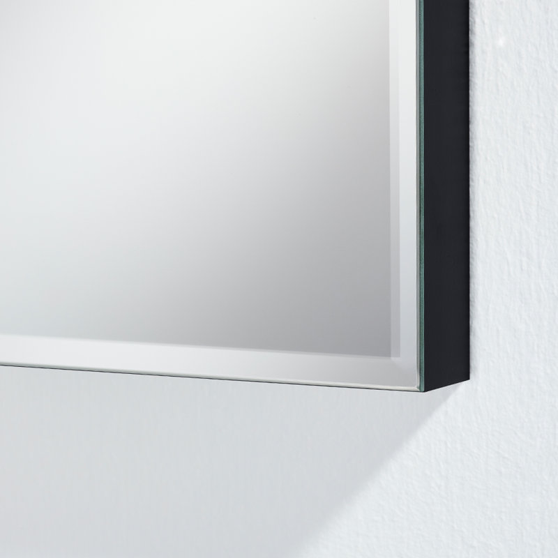 Horris Metal Flat Wall Mirror, Black