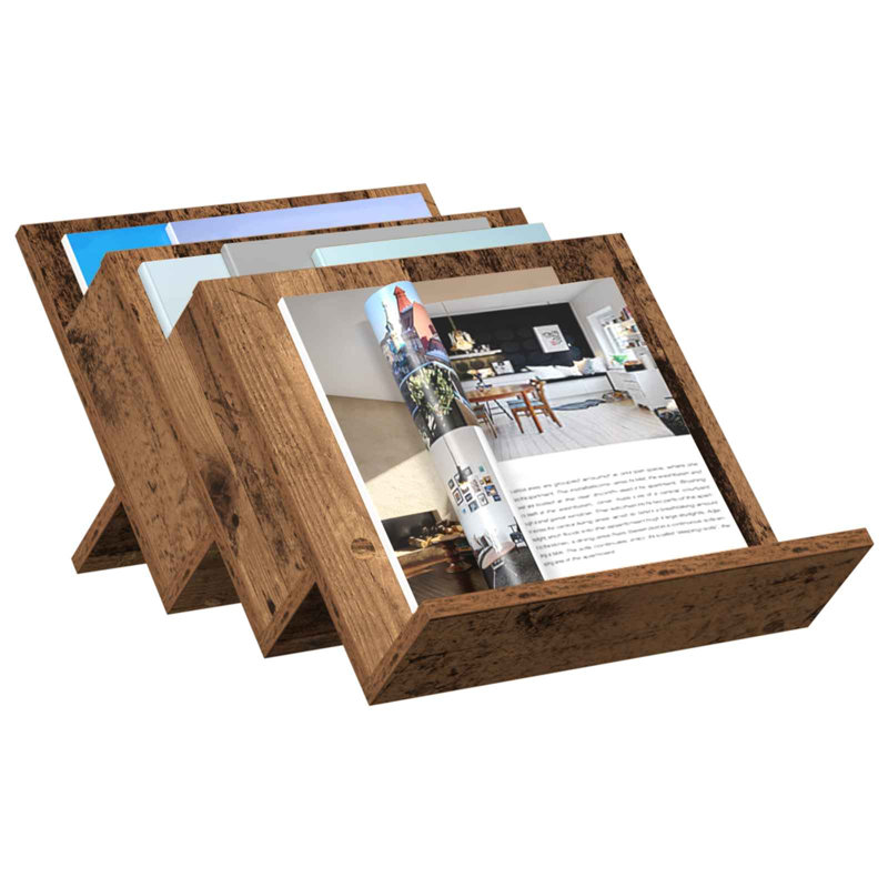 Wood Free Standing Magazine Rack, Light Brown