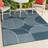 Nordby High-Low Geometric Arch Scandi Striped Navy/Cream Indoor/Outdoor Rug-72487078
