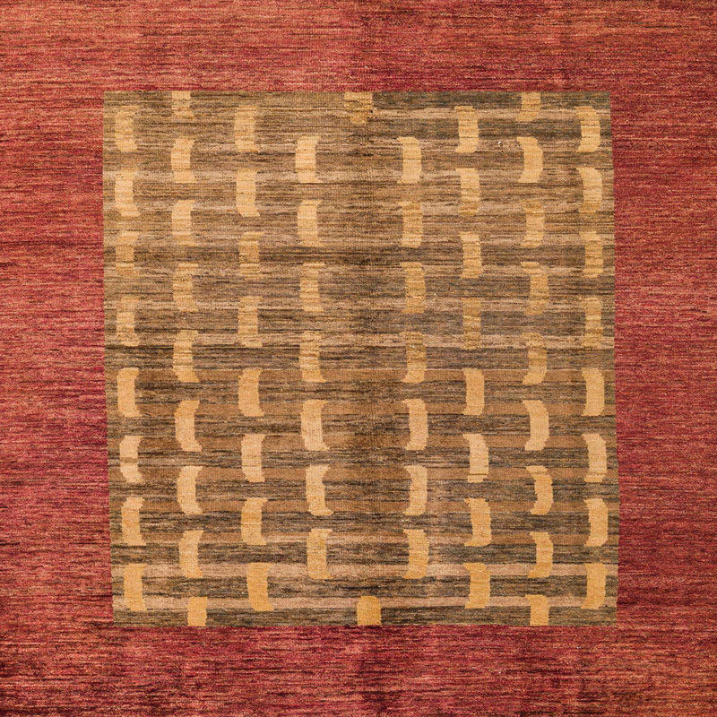 Aleppo Wool Abstract Indoor Rug, Square 4'