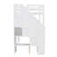 Structure de lit mezzanine avec escalier de rangement, double bureau et tablettes-783489331