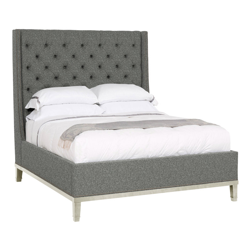Michael Weiss Queen Upholstered Panel Bed, Ian Pewter, Yes, Navajo