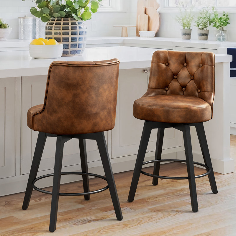 Tabouret de comptoir pivotant 26,7 po Arleine, Brun