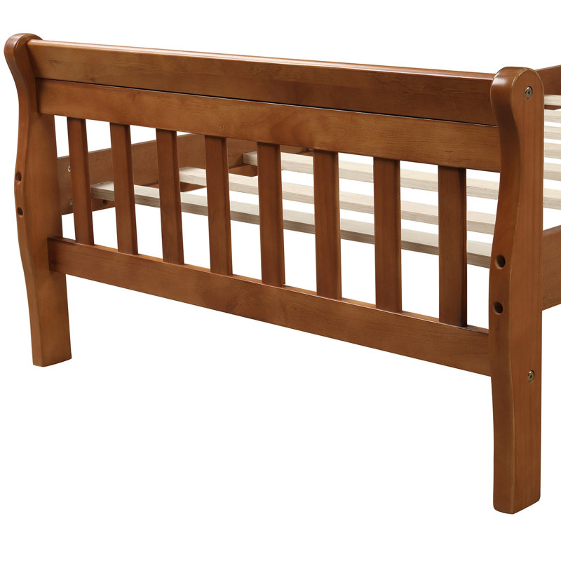 Lit plateforme en bois avec lit à panneaux et lit à lattes avec tête de lit / pied de lit / support à lattes en bois, noyer (ancien SKU: WF192434AAL)