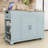 Rolling Kitchen Island with Shelves, 3 Drawers and Power Outlet-2109714450