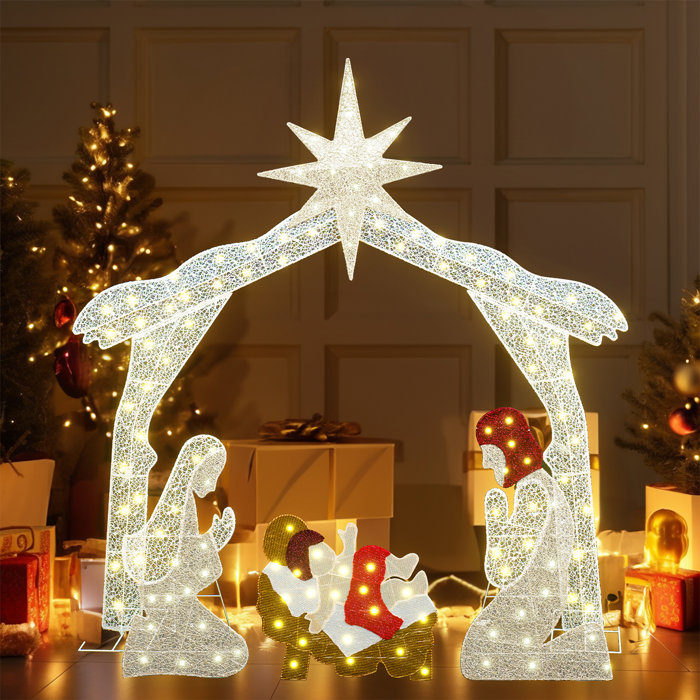The Holiday Aisle® 5.74 Ft Christmas Nativity Scene Yard Decoration ...
