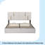 Ensemble de chambre à coucher 2 pièces, lit plateforme tapissier grand avec système de rangement hydraulique, repose-pieds avec pieds en métal-58219014