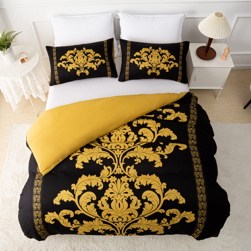 Premium Duvet Cover Set Double Brushed Microfiber Reversible With Zipper Closure & Corner Ties