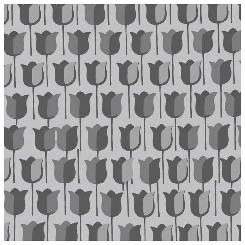 Rideaux de douche répétition gris tulipe extra long, 70in W x 93in H