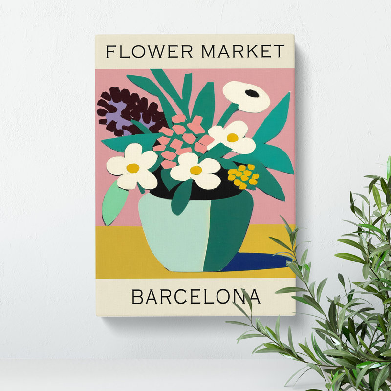 XMKTMKT-99 Barcelona Flower Market Exhibition No.3 - Wrapped Canvas Print, 60cm H x 40cm W x 3cm D