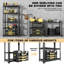 Tablettes de rangement pour garage, étagères robustes réglables en métal, support de rangement utilitaire-412674989
