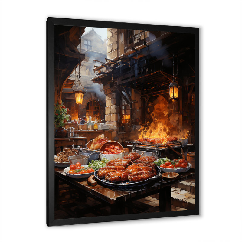 Barbecue Baxterly, H 32 po x l 16 po x P 1 po, Cadre photo noir