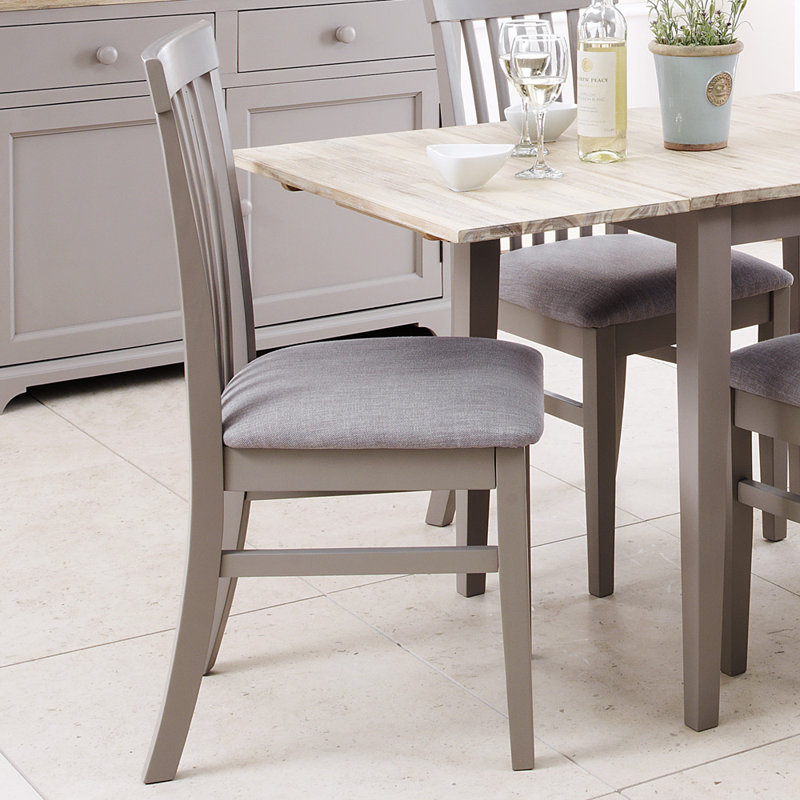 Bayou 45cm H Upholstered Slat Back Side Chair, Dove Grey