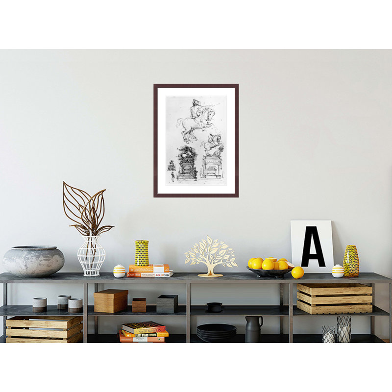 Study for the Trivulzio Monument by Leonardo da Vinci -Framed Giclee Print, H 29,5 po x l 22,06 po