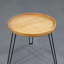 Table d'appoint ronde en bois et rotin, table pliable avec trépied en métal, plateau rond en rotin, style bohème, table basse chic, table d'appoint pliable