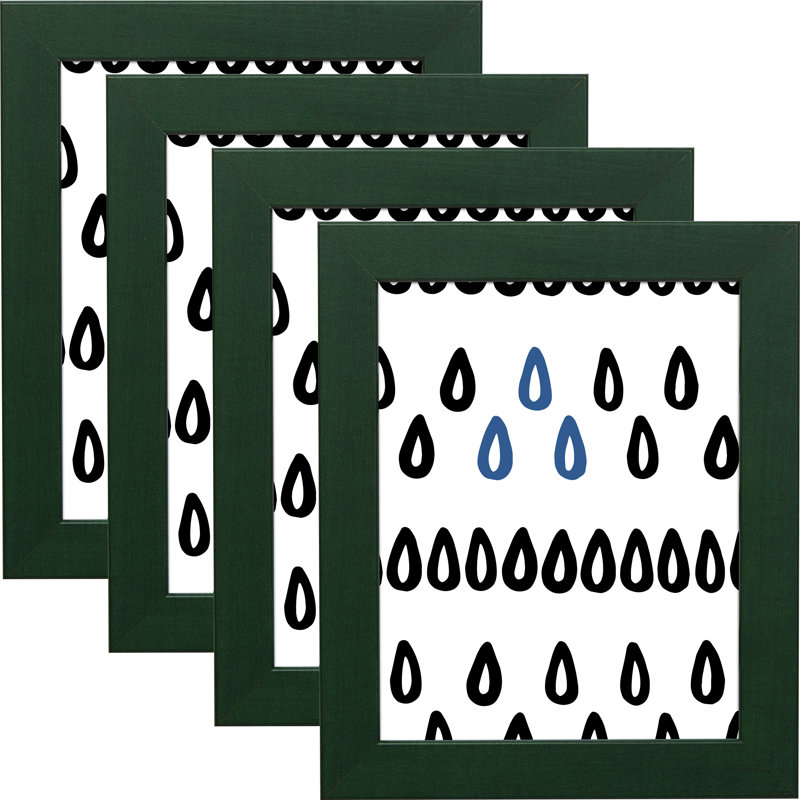 Ensemble de cadres muraux 4 pièces Fernald, 12 po x 16 po, Vert