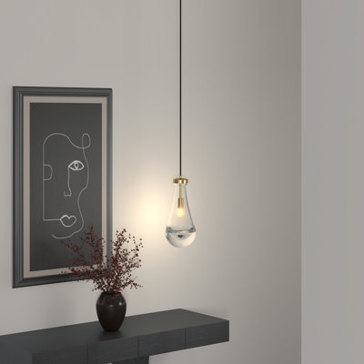 Luminaire suspendu Raindrop avec abat-jour en verre soufflé à la main