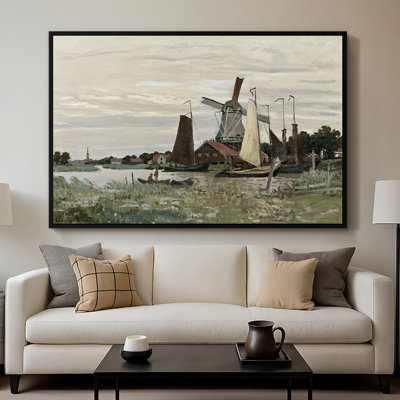 Windmill at Zaandam, 1871-Claude Monet-Framed Gallery Wrapped Canvas