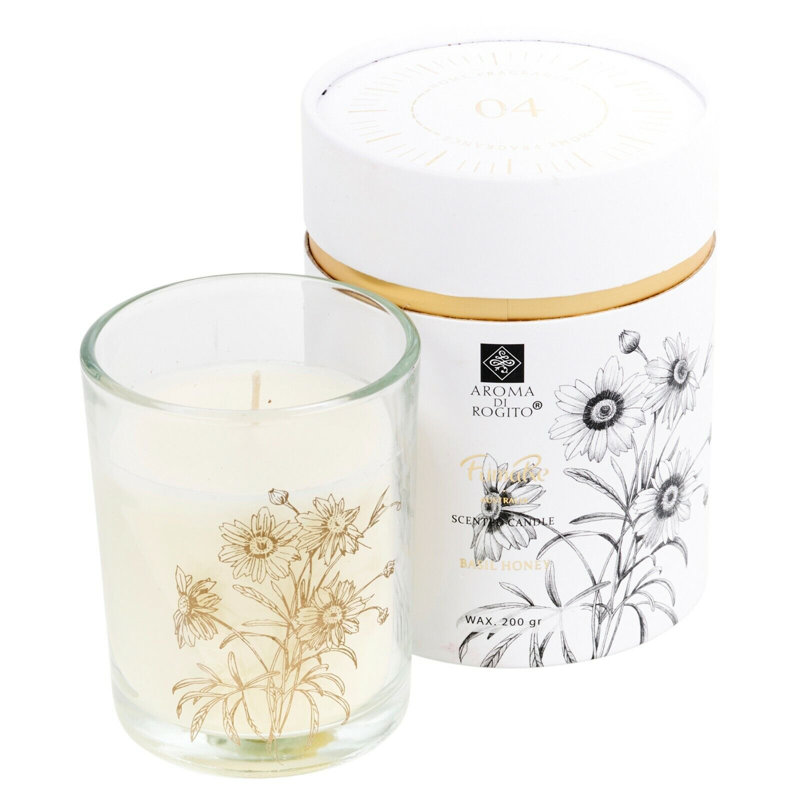 Soy Scented Jar Candle with Glass Holder