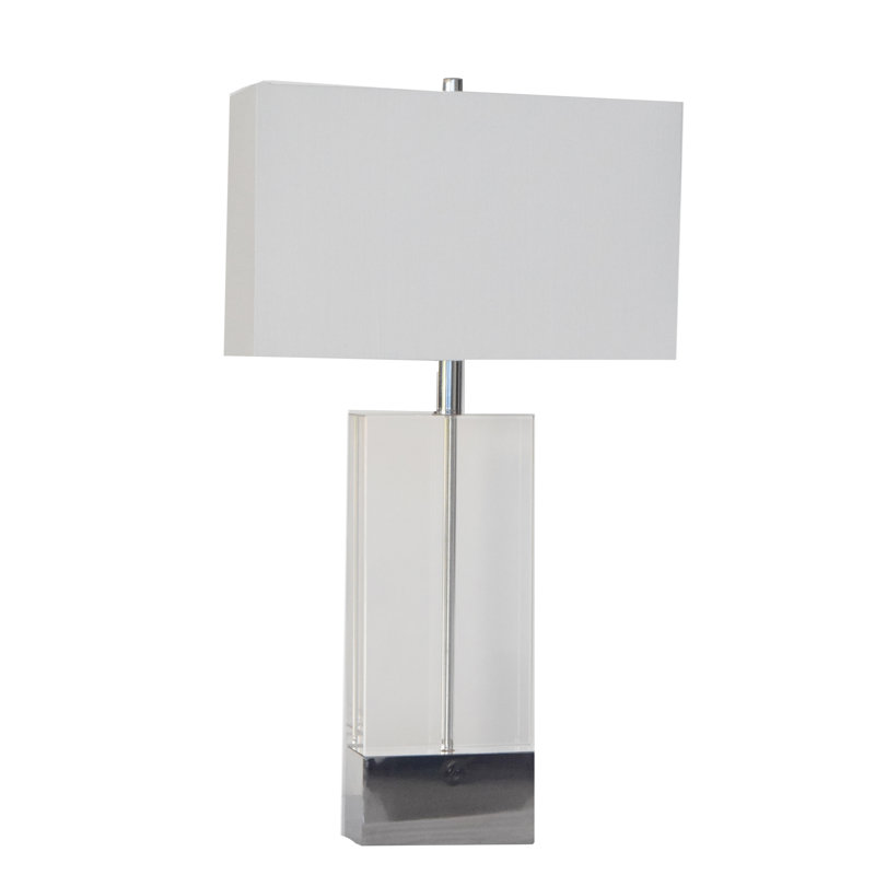 Rosemarie 1 Light Chrome and Crystal Table Lamp With Shade