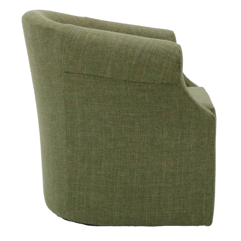 Fauteuil demi-tonneau pivotant l 3,5 po Buril, Mélange de polyester vert