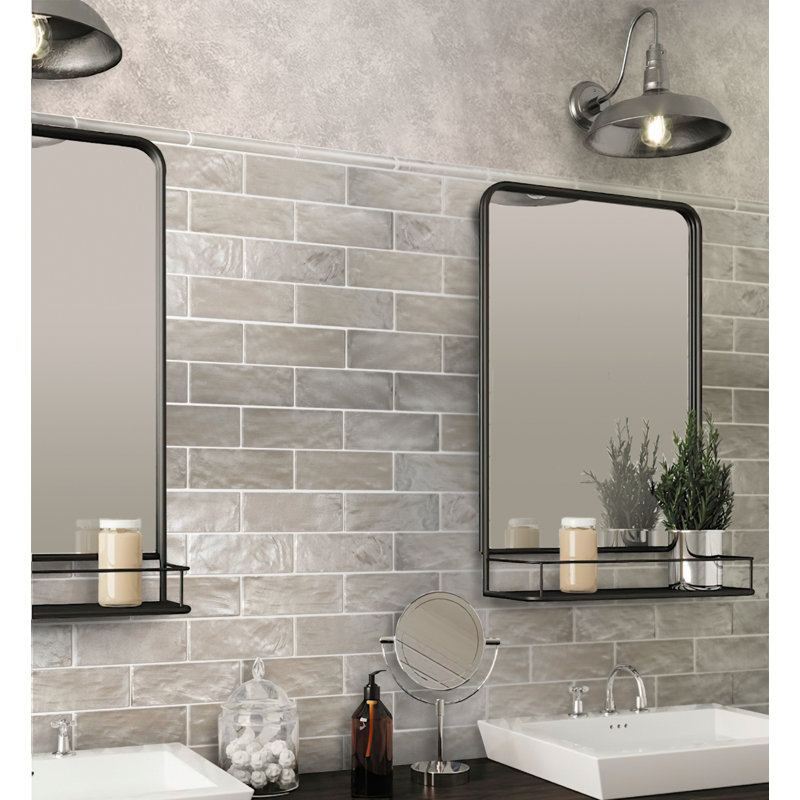 Mallorca 8" x 2.5" Ceramic Subway Tile, Green