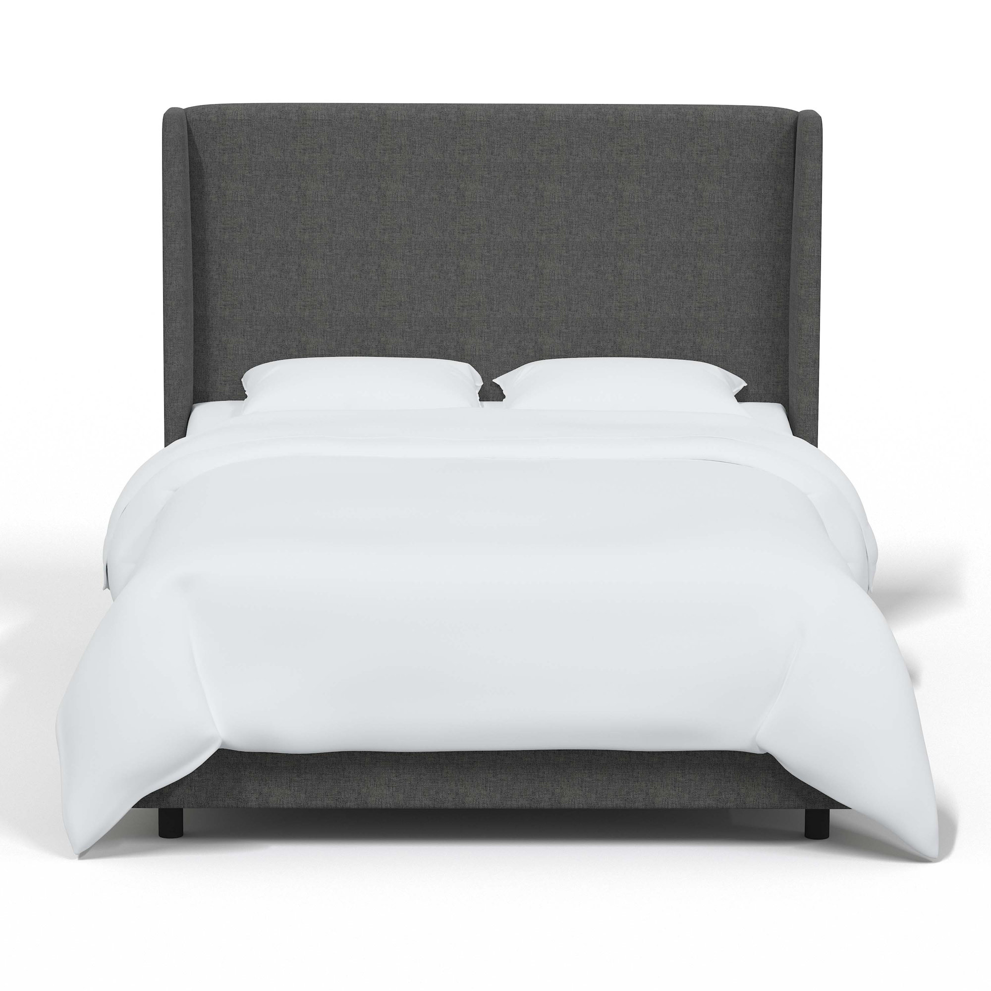 Tilly Upholstered Bed, Zuma Charcoal Textured Linen, Queen