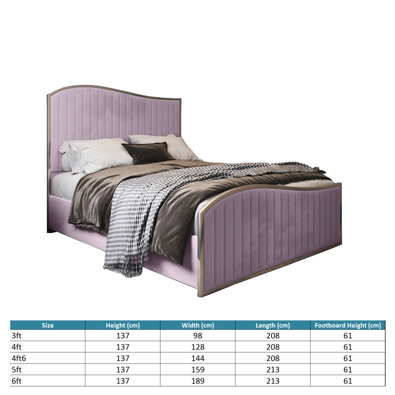Anastos Upholstered Bed, Kingsize (5'), Pink
