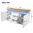 White High-Gloss Sideboard With 2 Doors And 3 Drawers,Storage With RGB LED(App-Controlled) Multi-Purpose Cabinet