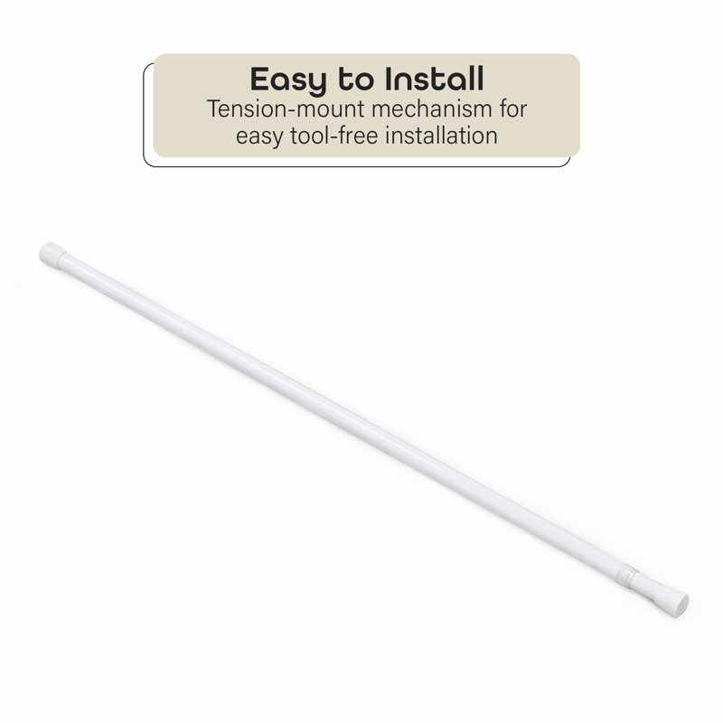 Fantasia White Adjustable Tension Rod, 86"W  x 0.625" D